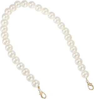 Imitation Pearl Purse Strap, 20" Pearl Crossbody Chain Strap with Lobster Buckle Handbag Purse Chain Replacement Beaded Strap for DIY Handbag Hang Bag Accessories, 16mm Gold