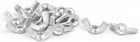 6mm Female Thread Metal Butterfly Wing Nut Fasteners Silver Tone 15pcs