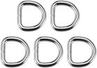 LinkMejor 5pcs Metal D Ring 0.63"(16mm) D-Rings Buckle for Hardware Bags Belts Craft DIY Accessories Silver Tone