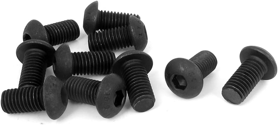 M10 x 20mm Alloy Steel Hex Socket Button Head Screws Black 10 Pcs