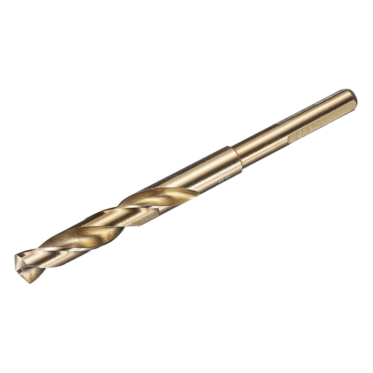 12mm Drill Bit 10mm Reduced Shank 3-Flat M2 High-Speed Steel Twist Gold Finish 135° Drill for Hard Metal Stainless Steel