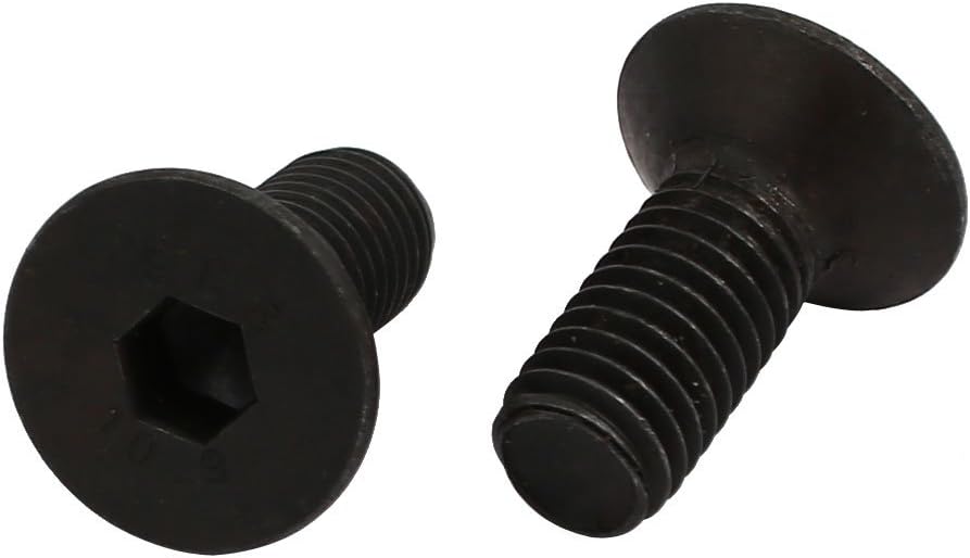 2pcs M8x20mm 10.9 Grade Flat Countersunk Head Hex Socket Left Hand Thread Bolt