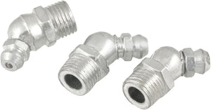 3 Pcs M10x1 Thread 45 Degree Angle Hydraulic Grease Nipple Zerk Silver Tone