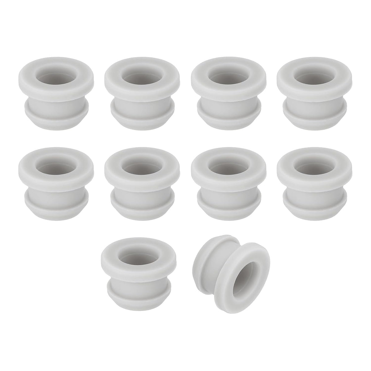 12Pcs Rubber Grommets 11mm Drill Hole, 8mm ID Hole Top Hat Grommet Silicone Rubber Hole Plug Gasket Wires Protection for Wiring Automotive, Gray