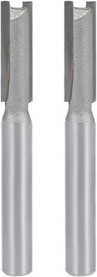 Router Bit 1/4 inches Shank 1/4 inches Cutting Diameter 2 Straight Flutes Carbide for Woodworking Carpentry Milling Cutter Tool 2pcs