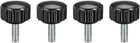 M4 x 10mm Metric Male Thread Knurled Clamping Knobs Grip Thumb Screw on Type Hand Clamping Handle Bolt with Plastic Knobs Black 4 Pcs