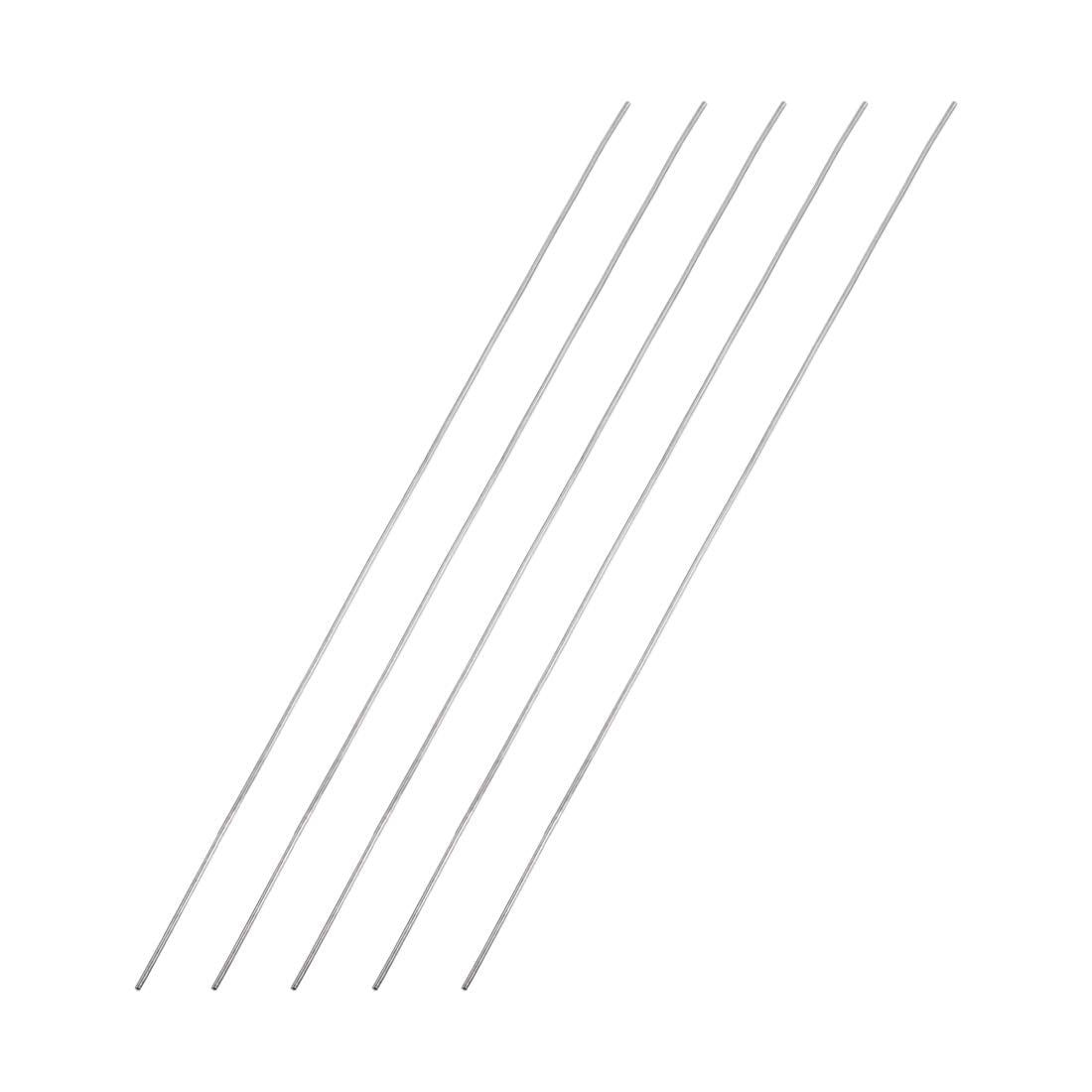 1mm x 200mm 304 Stainless Steel Solid Round Rod for DIY Craft - 5pcs