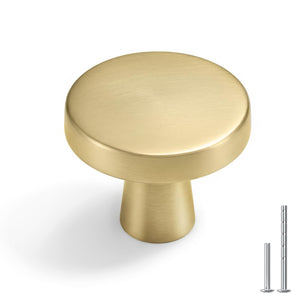 LinkMejor 10Pack Maniglie a Specchio d'Oro per Cassetti, Maniglie Rondelle in Bronzo Spazzolato per Cassetti di Armadio