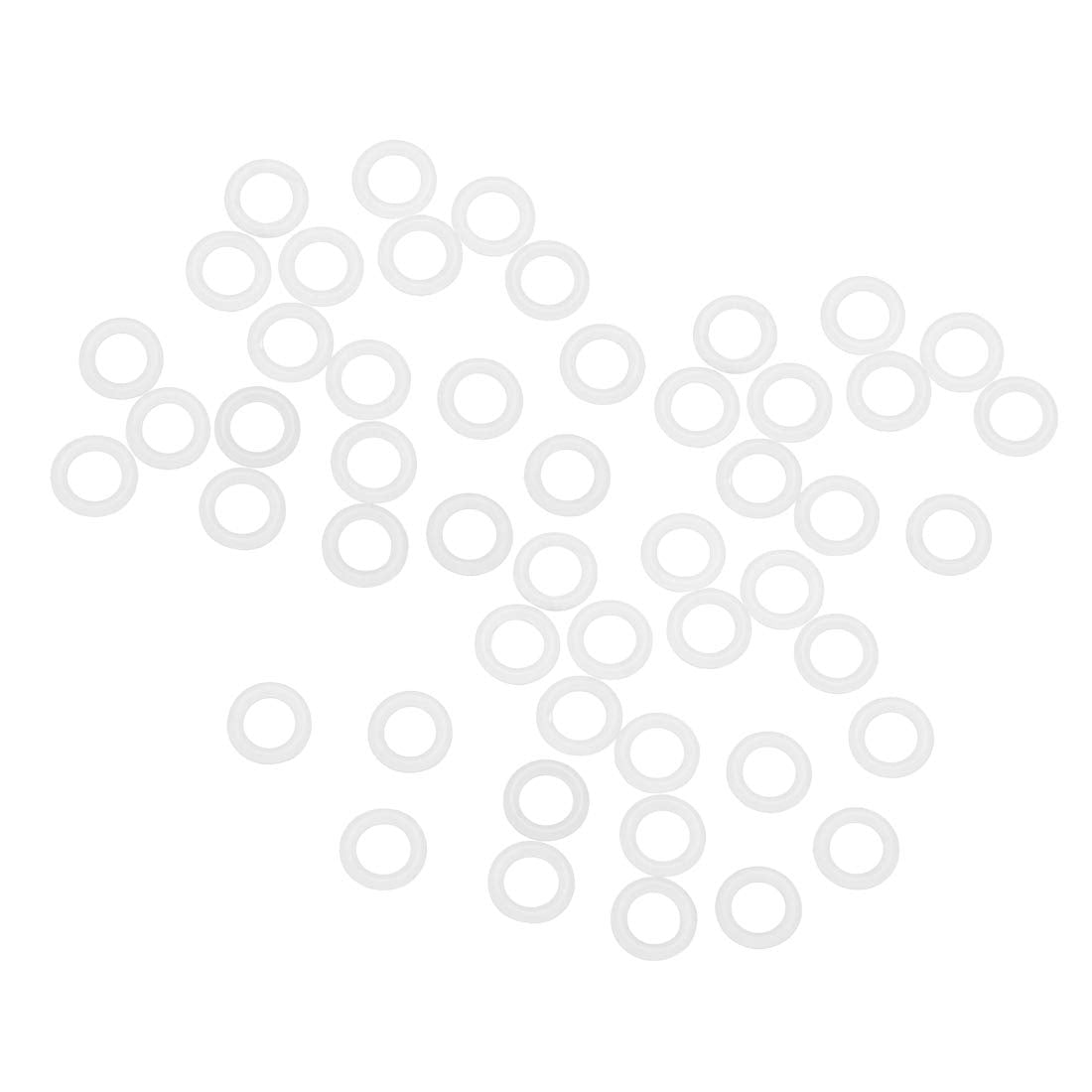 Silicone O-Rings, 8mm OD 5mm ID 1.5mm Width VMQ Seal Gasket for Compressor Valves Pipe Repair, White, Pack of 50