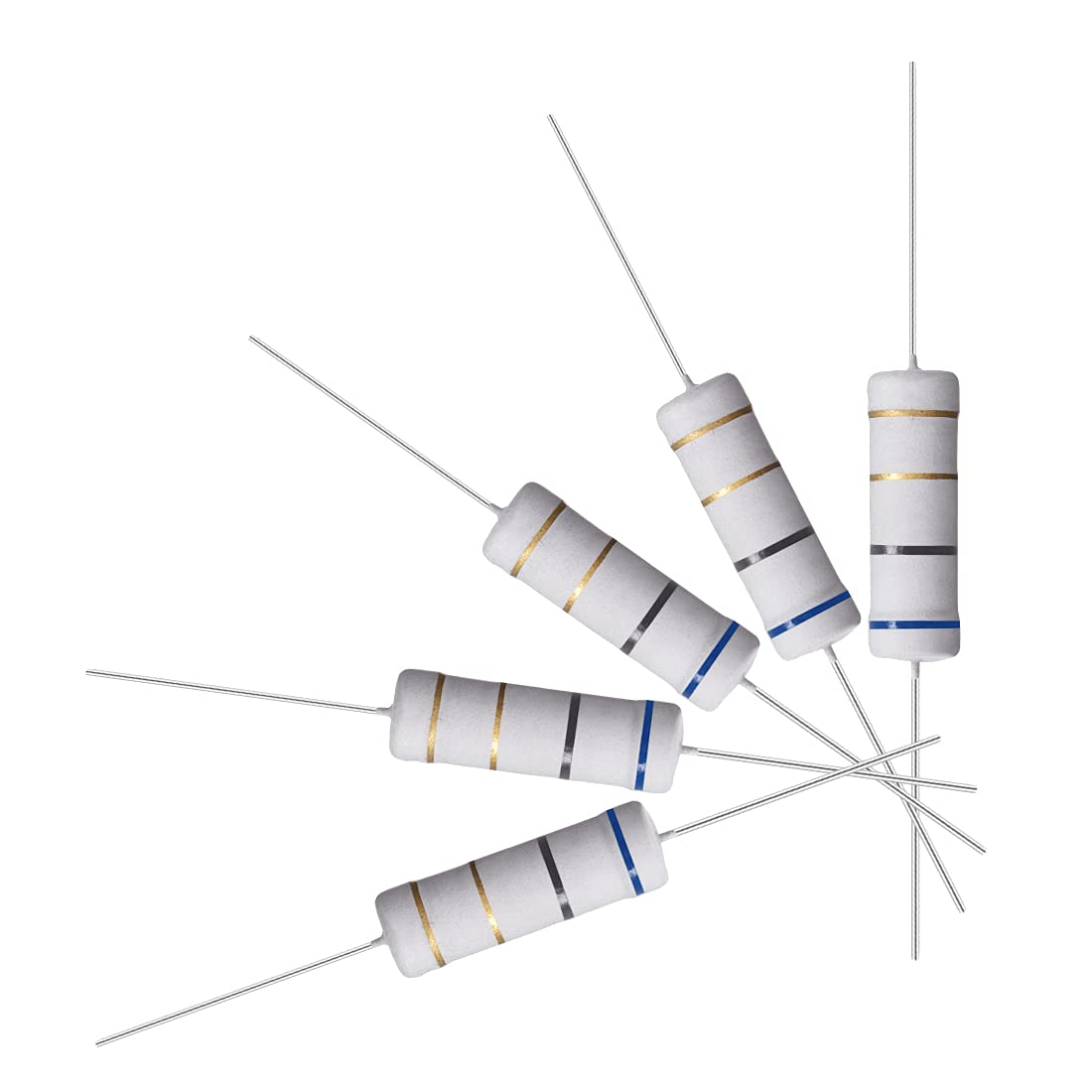 10Pcs 6.8 Ohm Resistor, 5W 5% Tolerance Metal Oxide Film Resistors, Lead, Flame Proof for DIY Electronic Projects and Experiments
