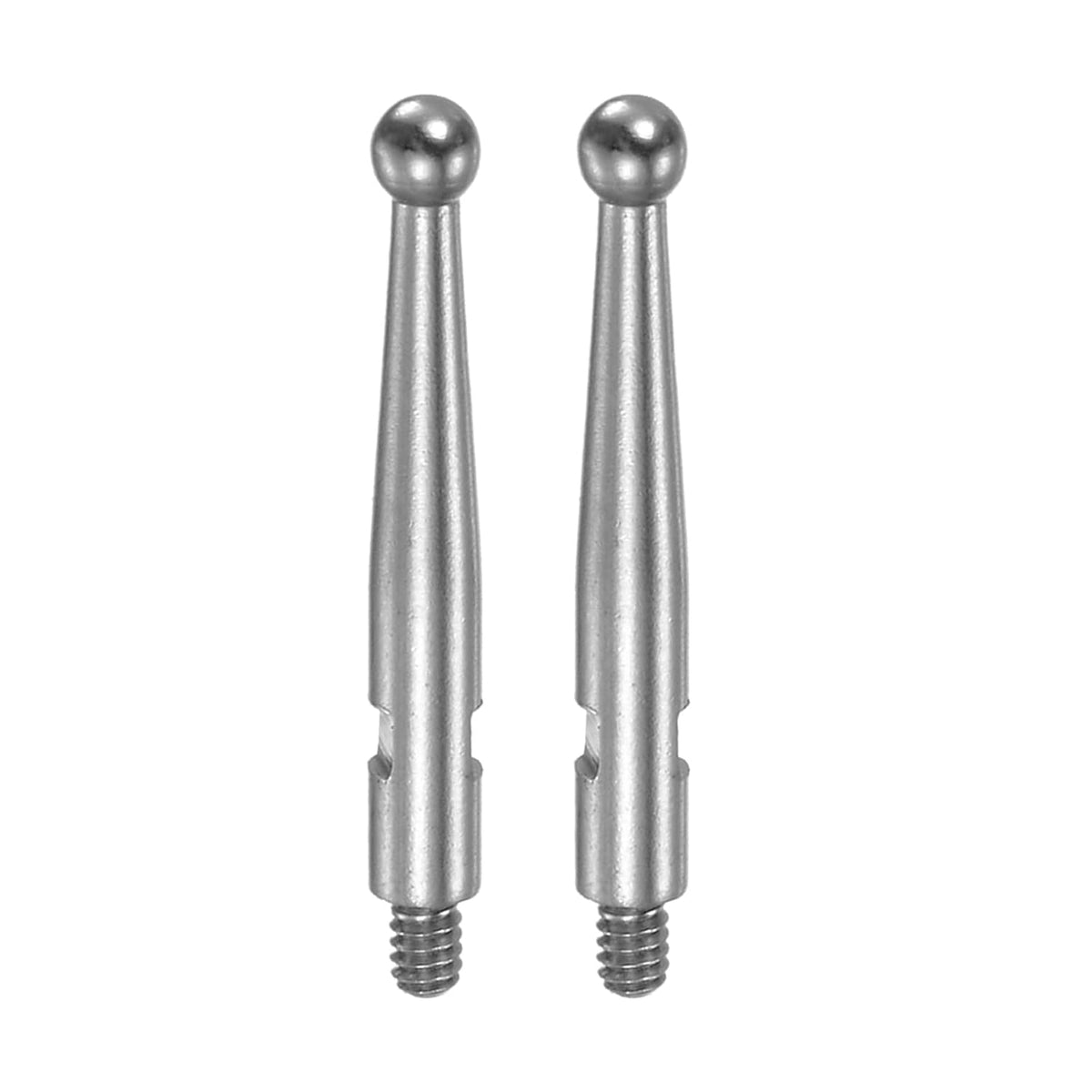 Contact Point for Dial Test Indicator, 2mm Diameter HSS (High-Speed Steel) Ball Tip M1.4x0.3 Thread 0.68" Length, 2 Pcs