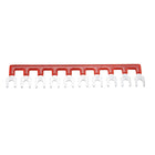 600V 30A 10 Positions Terminal Block Barrier Strip Fork Type Pre-Insulated Red