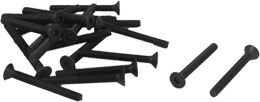 M3 x 25mm Metric Hex Socket Countersunk Head Screw Bolts Black 20PCS
