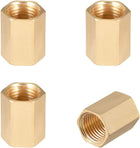 Brass Hex Rod Pipe Fitting G1/4 Female Thread Straight Coupling 4pcs