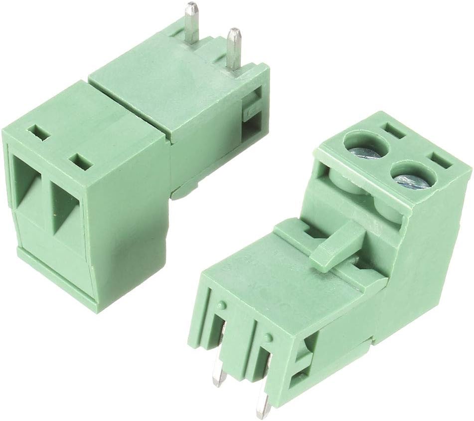 20 قطعة 5.08mm 2P زاوية 90 درجة مدمجة مفتوحة محول terminal block 300V 10A