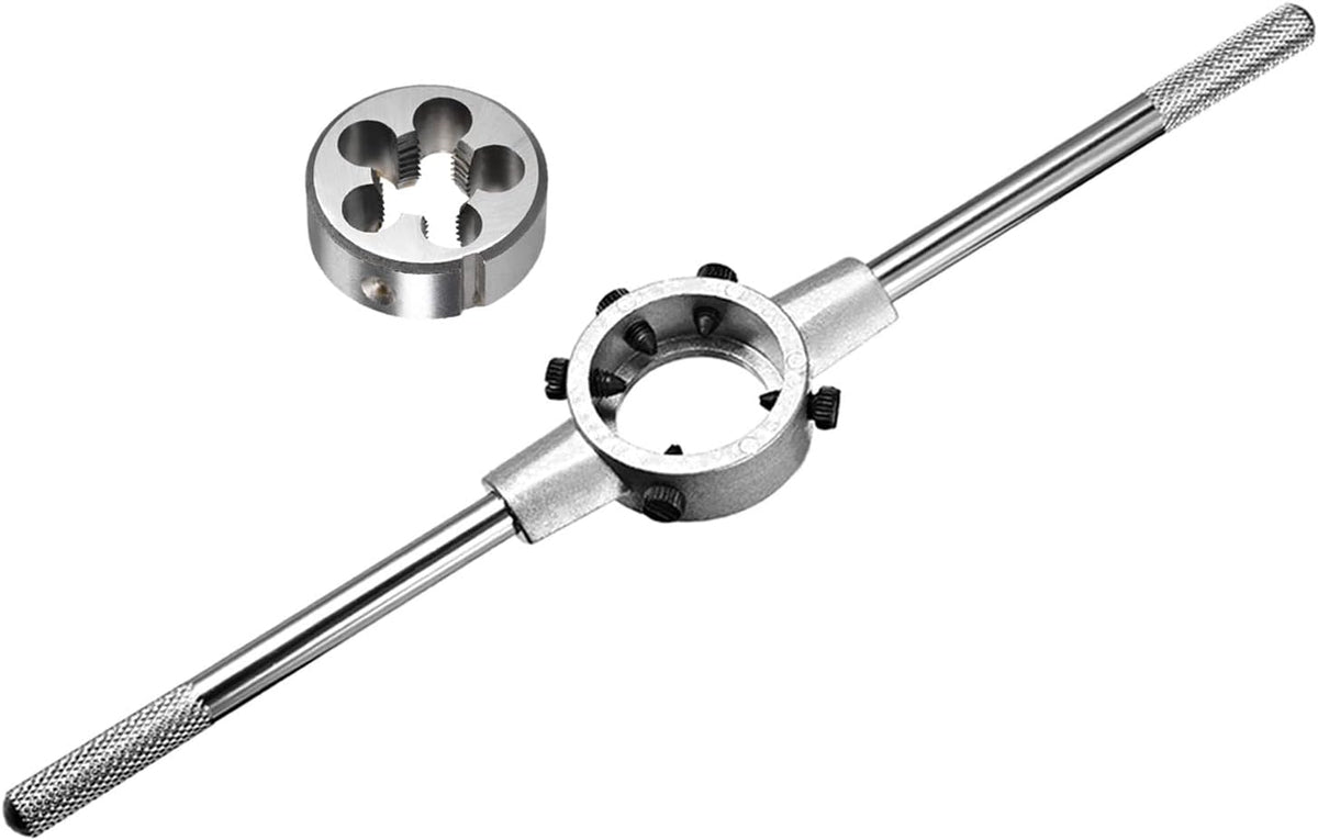 38mm ID Round Die Stock Holder Adjustable Wrench for M12-M16 Round Die, M16 x 1.5 Metric Round Die Machine Thread Threading Die 38mm OD