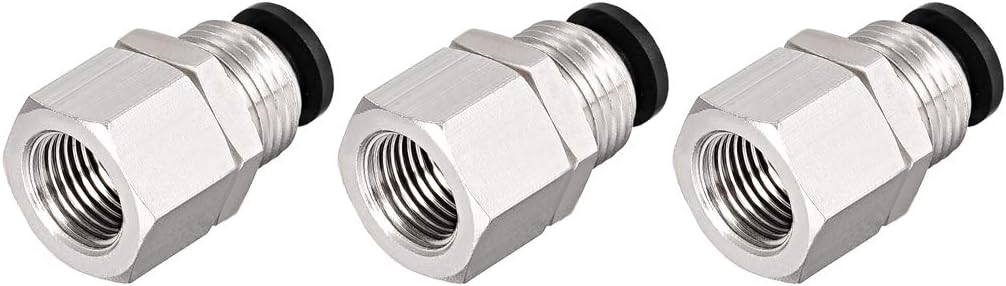 6mm Tube to 1/8BSPT Push Lock Fitting, Bulkhead Union Air Fittings 3pcs