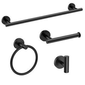 LinkMejor 4PCS Matte Black Badeværelses Tilbehørssæt, 24-Inch Håndklædebare Sæt