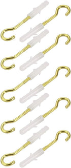 10pcs 6mmx30mm Self Drilling Drywall Anchor with Brass Plated Screw Hook Eye