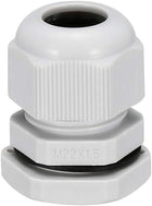 M22 Cable Gland Waterproof Plastic Joint Adjustable Locknut White for 10mm-13mm Dia Cable Wire