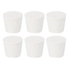 6Pcs Solid Rubber Stoppers, White 6# Tapered Lab Plugs Lab Seal Tube Stopper Plug for Industry and Laboratories, 33x25x28mm