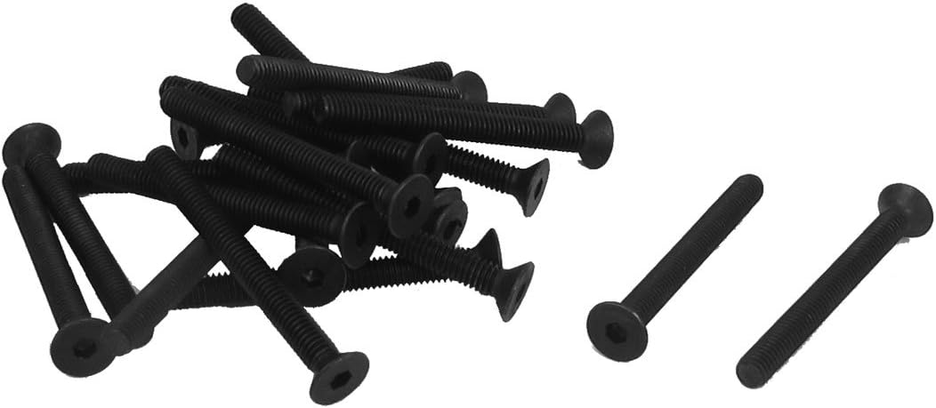 M4 x 40mm Metric Hex Socket Countersunk Head Screw Bolts Black 20PCS