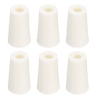 Tapered Shaped Silicone Stoppers 20 to 27mm, 6 Pcs White Tapered Lab Seal Plugs with Hole for Sealing, Test Tubes, Flasks