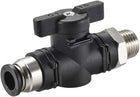 Pneumatic Ball Valve, G1/4 to 8mm Inner Diameter, for Air Flow Control, Plastic Nickel Plated Brass Black