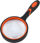 LinkMejor Rubber Handheld Magnifier Magnifying Glass Book Illuminated Magnifier 8X