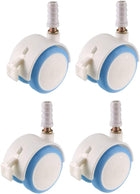 1.85 Inch Swivel Caster Wheels Grip Neck Stem Caster Blue Furniture Wheel with Brake and Mounting Socket, 4pcs