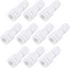 Quick Connector 1/4" to 3/8" Push Fit Straight Connect Fittings for RO Water Purifier, 43mm White 10Pcs