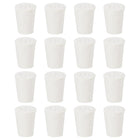 26Pcs Solid Rubber Stoppers, White 00# Tapered Lab Plugs Lab Seal Tube Stopper Plug for Industry and Laboratories, 15x11x20mm