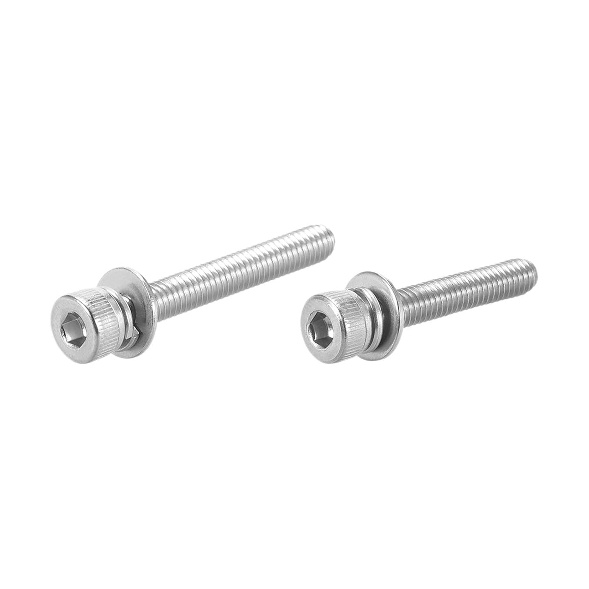 M4 x 25mm and M4 x 30mm Stainless Steel Hex Socket Head Cap Machine Screws Bolts Combine with Spring Washer and Plain Washers 20pcs