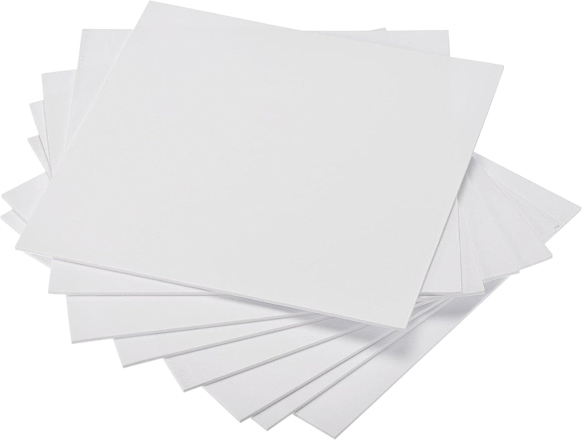 LinkMejor White EVA Foam Sheets 10 x 10 Inch 3mm Thickness for Crafts DIY Projects, 8 Pcs