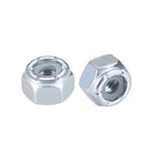 8#-32 Nylon Insert Hex Lock Nuts, Carbon Steel White Zinc Plated, Pack of 50