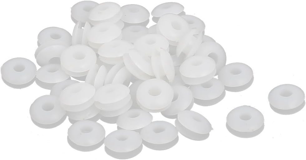 4mm Inner Dia Electrical Wire Cable Rubber Wiring Grommet White 50pcs