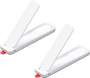 Ultra-cienkie standy do telefonów, 2Pack poziomy i pionowy stół, przylepna przenośna stand do większości smartfonów, etui do telefonów, tabletów, biały