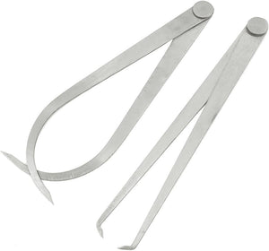 20cm Long Metal Firm Friction Joint External Internal Calipers Tool 2 Pcs