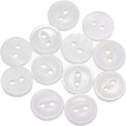12Pcs Natural Shell Buttons, 2 Hole 10mm Thin Edge Mother of Pearl Buttons, Fish Eye Button for Shirt Coat Suits Jacket Jeans Skirt Pants Dress Sewing Craft DIY Decoration, White