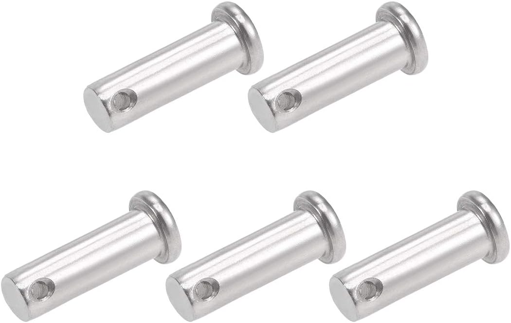 Single Hole Clevis Pins - 10mm X 30mm Flat Head 304 Stainless Steel Link Hinge Pin 5Pcs