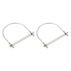M6 U-Bolts, 2 Sets 108mm(4.25") Inner Width 130mm Length 304 Stainless Steel Round Bend U Clamp with Nuts and Plates for Ski Boat, Fishing Boat