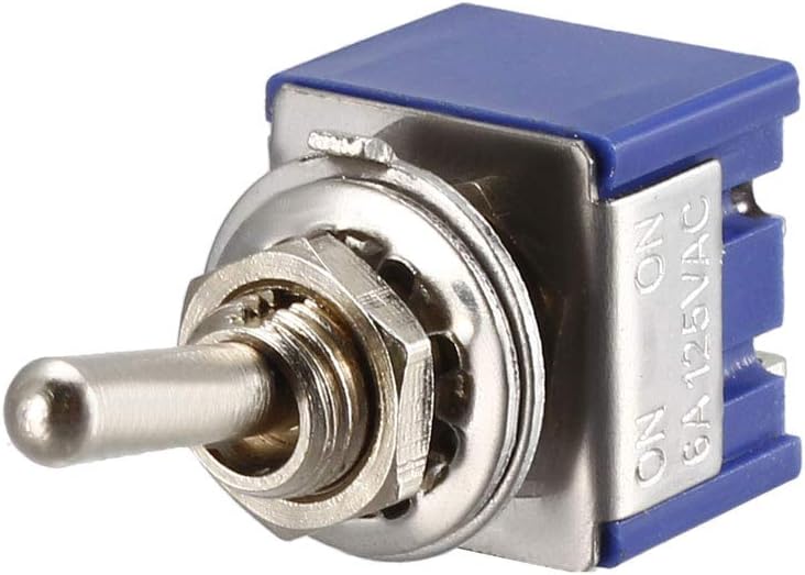 Guitar Mini Latching Toggle Switch DPDT 2 Position 6 Pin på på Båd Skruer Blå
