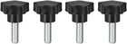 4 stk. Star Knobs Greb M12 x 40mm Mandskabsskrujern Stål Zink Stud Erstatning PP