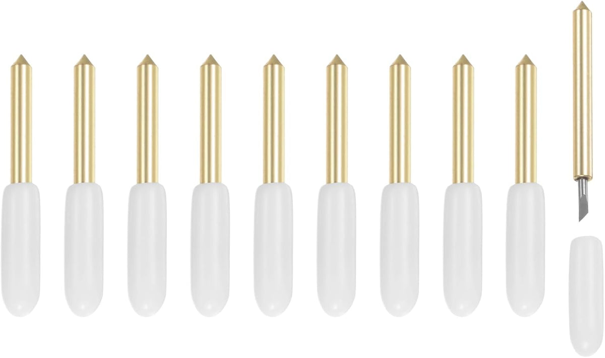 10Pcs Fine Point Cutting Blade for Maker/Maker 3/ExploreAir/Air 2/Air 3 Cutting Machines Fine Point Blade Replacement Gold Tone