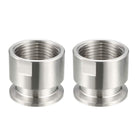 Sanitary Pipe Fitting KF25 Female Threaded 1 PT to Tri Clamp OD 40mm Ferrule 2 Pcs