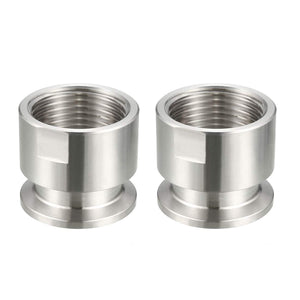 Sanitary Pipe Fitting KF25 Female Threaded 1 PT to Tri Clamp OD 40mm Ferrule 2 Pcs