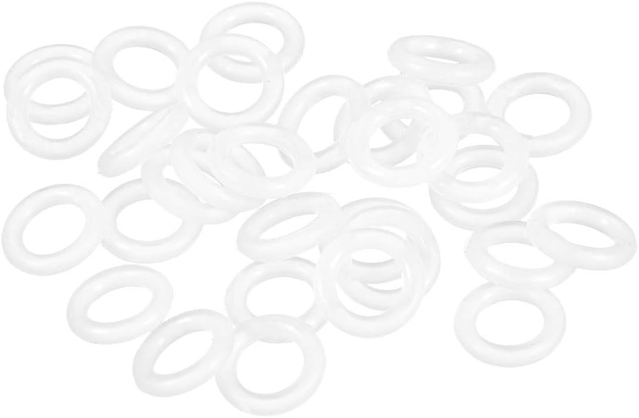 Silicone O-Ring, 10mm OD, 6mm ID, 2mm Width, VMQ Seal Rings Gasket, White, Pack of 30