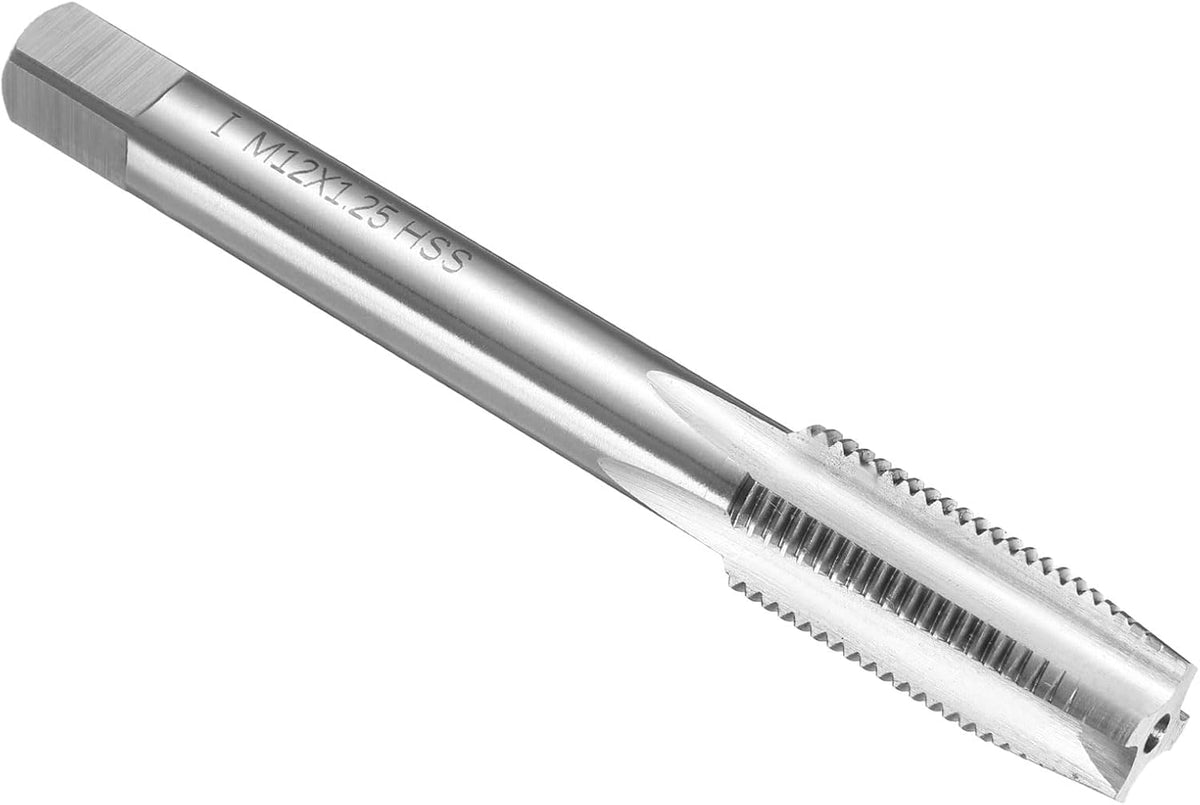 Hand Taper Tap M12 x 1.25 H2 Metric Thread Taper Style Taps Straight Flute Screw Tapping Threading Tool High Speed Steel HSS6542