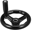 Hand Wheel 125mm x 12mm Hole Diameter for Milling Machine Black