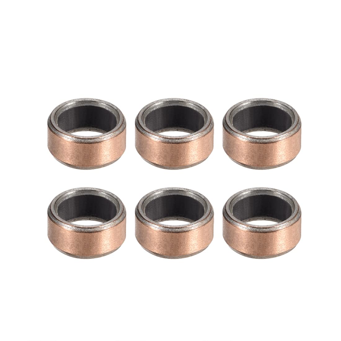 Sleeve Bearing 6mm Bore x 8mm OD x 4mm Length Plain Bearings Wrapped Oilless Bushings 6pcs